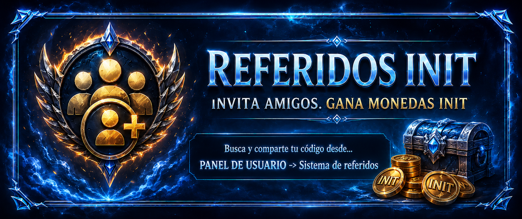 Referidos InitMU - Invita amigos, gana monedas INIT